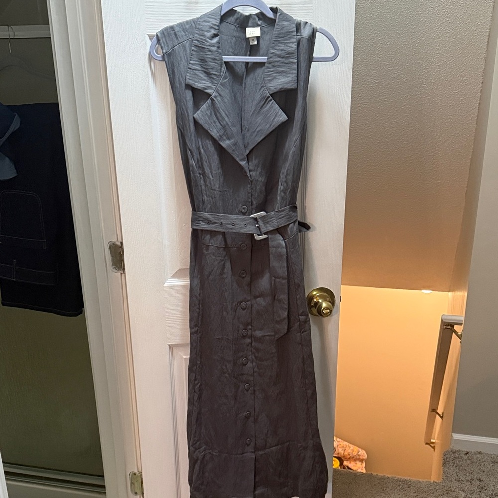 Target Gray Midi Dress with Belt